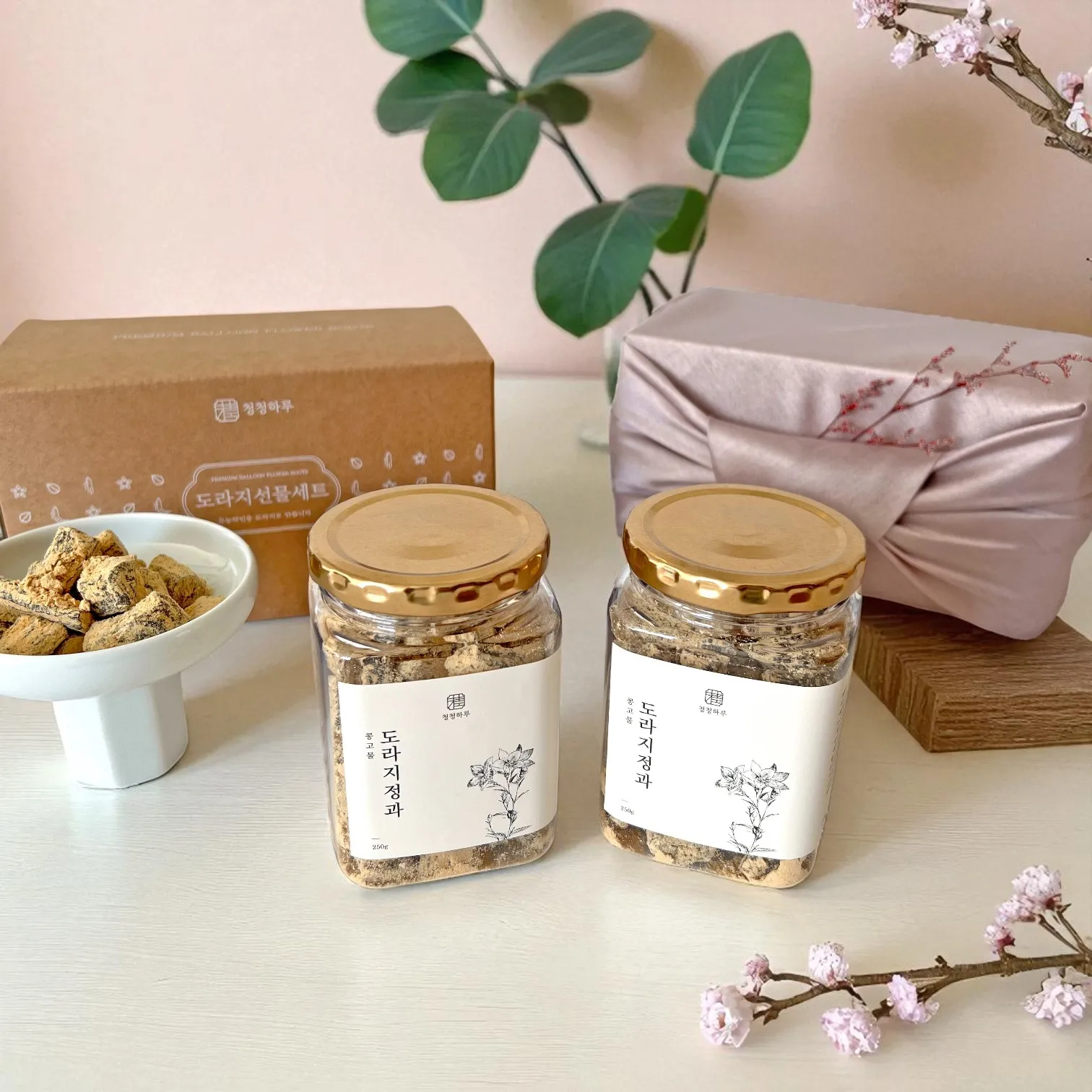 청청하루 콩고물 도라지정과 2개입 선물세트 이미지